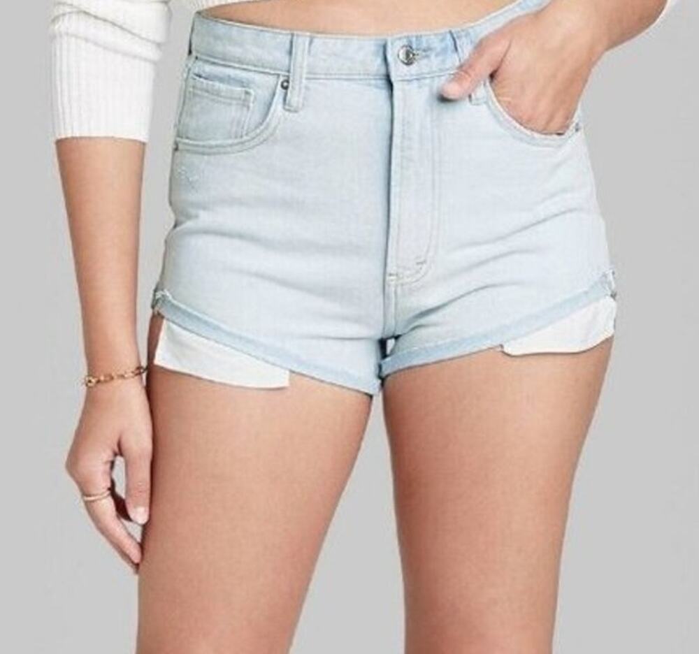New ~ WILD FABLE ~ Highest Rise Cheeky Jean Shorts Size 18W 100% Cotton